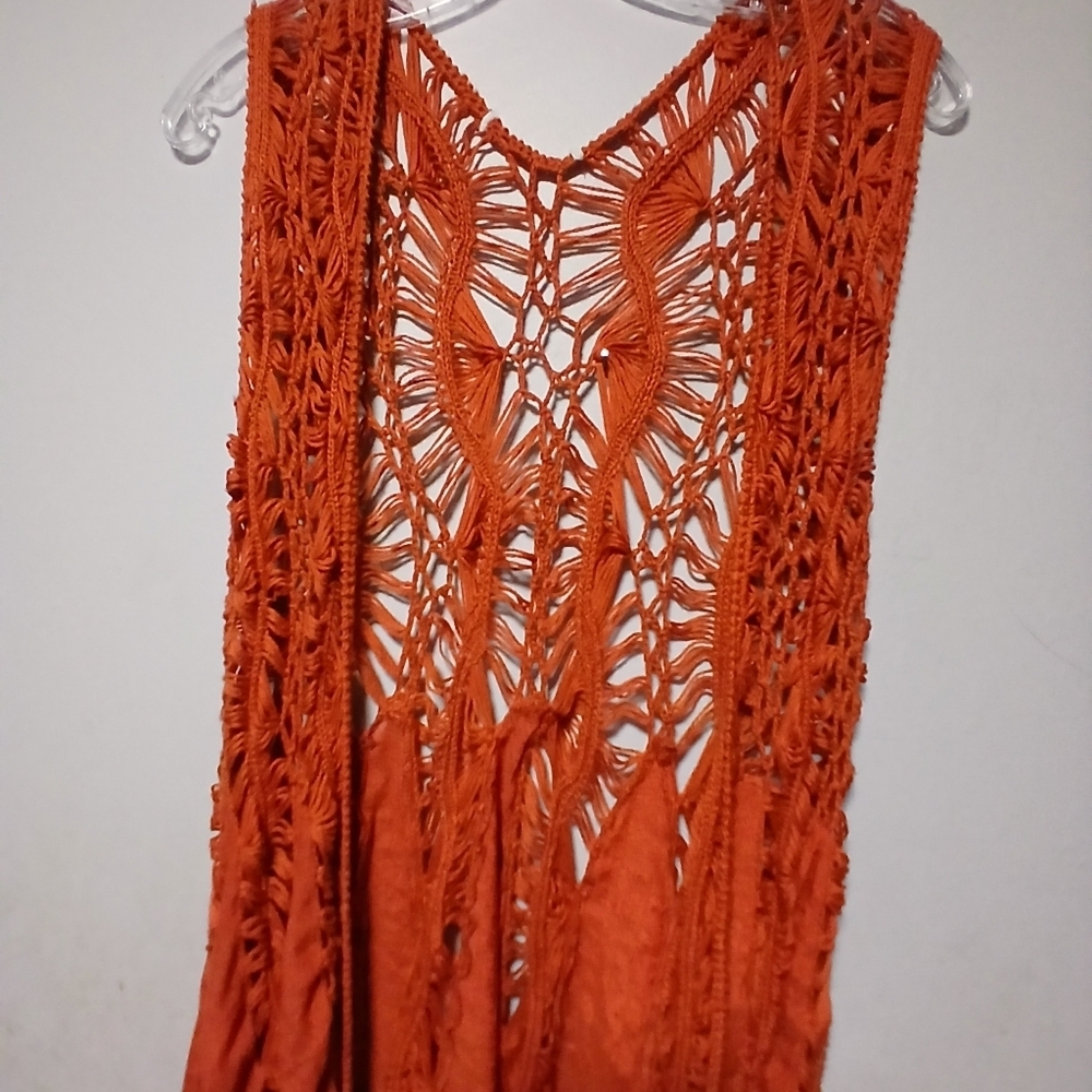 Rust Color  Crochet Swim Cover-Up - Picture 3 of 9